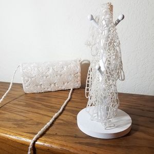 Vintage Intricate White Beaded Necklace